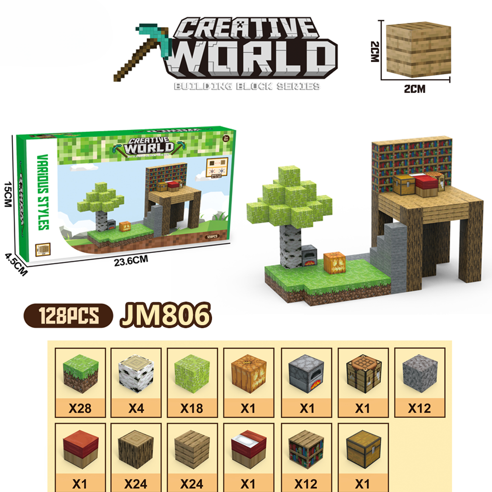 My World Cube Diy Building Blocks Sets Creative 3D Puzzle Kids Toys Building Bricks Building Toy Gifts for Children