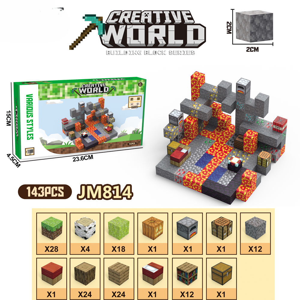 My World Cube Diy Building Blocks Sets Creative 3D Puzzle Kids Toys Building Bricks Building Toy Gifts for Children
