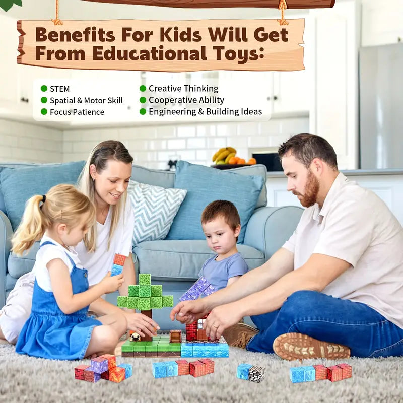 My World Cube Diy Building Blocks Sets Creative 3D Puzzle Kids Toys Building Bricks Building Toy Gifts for Children