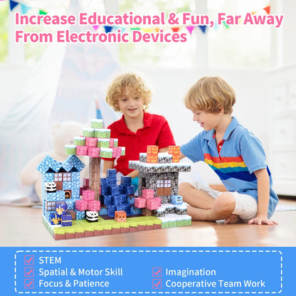 My World Cube Diy Building Blocks Sets Creative 3D Puzzle Kids Toys Building Bricks Building Toy Gifts for Children