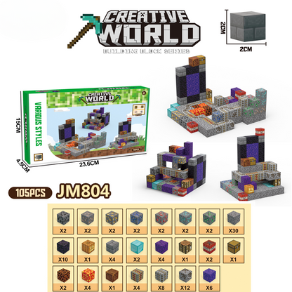 My World Cube Diy Building Blocks Sets Creative 3D Puzzle Kids Toys Building Bricks Building Toy Gifts for Children