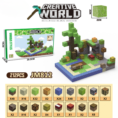 My World Cube Diy Building Blocks Sets Creative 3D Puzzle Kids Toys Building Bricks Building Toy Gifts for Children
