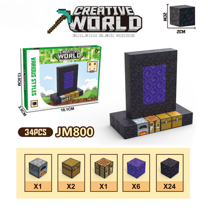 My World Cube Diy Building Blocks Sets Creative 3D Puzzle Kids Toys Building Bricks Building Toy Gifts for Children