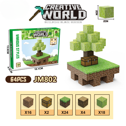 My World Cube Diy Building Blocks Sets Creative 3D Puzzle Kids Toys Building Bricks Building Toy Gifts for Children