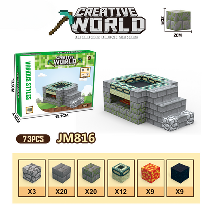 My World Cube Diy Building Blocks Sets Creative 3D Puzzle Kids Toys Building Bricks Building Toy Gifts for Children