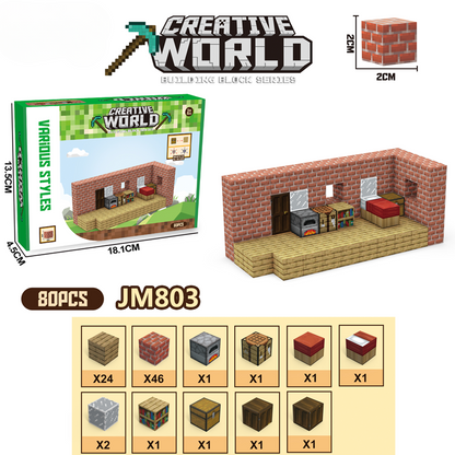 My World Cube Diy Building Blocks Sets Creative 3D Puzzle Kids Toys Building Bricks Building Toy Gifts for Children